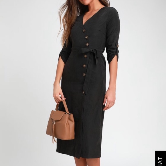 Lulus Dresses & Skirts - Lulu’s Black Midi Button Up Dress